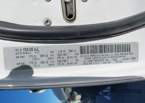 2017 Ram 1500 Slt 4X4 6'4 Box from USA, damaged, VIN 1C6RR7TT8HS742777